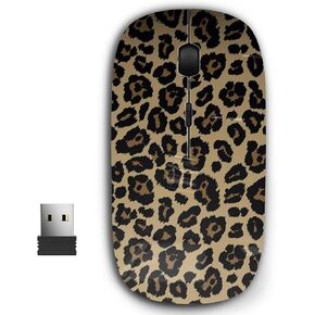 2.4G Ergonomic Portable USB Wireless Mouse for PC, Laptop, Computer, Notebook with Nano Receiver ( Leopard Design )