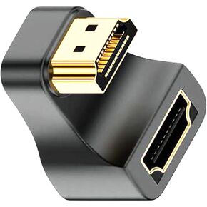 U Shape HDMI 2.1 Adapter Male to Female Standard HDMI Type A Adapter UHD 3D 8K@60Hz 180 Degree Up Angle for Laptop Projector TV PC