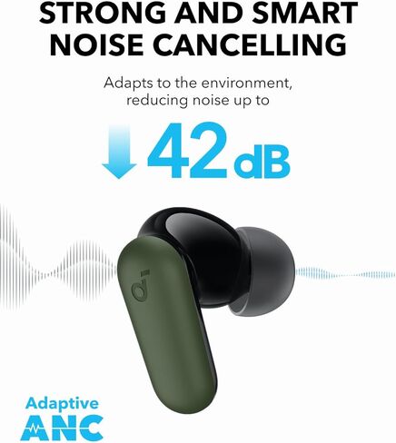 Soundcore P30i by Anker Noise Cancelling Earbuds, Strong and Smart Noise Cancelling, Powerful Bass, 45H Playtime, 2-in-1 Case and Phone Stand, IP54, Wireless Earbuds, Bluetooth 5.4 (Black) (Renewed) in Saudi Arabia