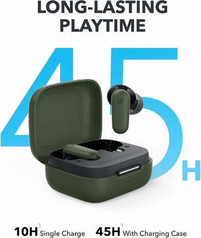 Soundcore P30i by Anker Noise Cancelling Earbuds, Strong and Smart Noise Cancelling, Powerful Bass, 45H Playtime, 2-in-1 Case and Phone Stand, IP54, Wireless Earbuds, Bluetooth 5.4 (Black) (Renewed) in Saudi Arabia