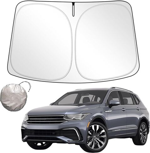 2024 Newest Windshield Sun Shade for Tesla Model Y/3, Improved UV Protection Fabric, Metal Frame, Custom-Size Foldable Sunshades for Front Windows, Car Accessories for Tesla Model Y/3 2016-2024 in Saudi Arabia