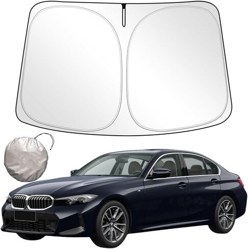 2024 Newest Windshield Sun Shade for Tesla Model Y/3, Improved UV Protection Fabric, Metal Frame, Custom-Size Foldable Sunshades for Front Windows, Car Accessories for Tesla Model Y/3 2016-2024 in Saudi Arabia