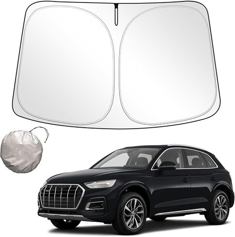 2024 Newest Windshield Sun Shade for Tesla Model Y/3, Improved UV Protection Fabric, Metal Frame, Custom-Size Foldable Sunshades for Front Windows, Car Accessories for Tesla Model Y/3 2016-2024 in Saudi Arabia