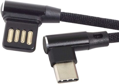 كابل بيانات Cablecc Micro USB 5Pin/USB-C 3.1 Type-C إلى اليسار بزاوية يمين 90 درجة USB 2.0 مع حافظة للكمبيوتر اللوحي والهاتف 15 سم (USB-C 3.1 Type-C) in Kuwait