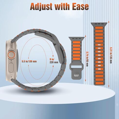 TiMOVO Watch Band Compatible with Apple Watch Band 42/44/45/46/49mm, Soft Silicone Sport Breathable Replacement Watch Straps for iWatch Ultra 2/Ultra/Series 10/9/8/7/6/5/4/3/2/1/SE in Saudi Arabia