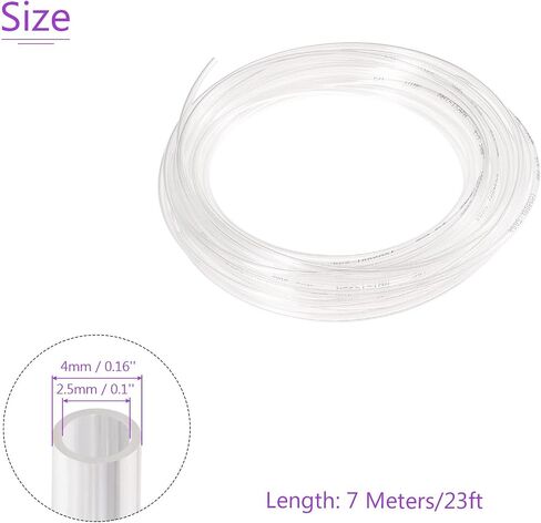 DMiotech 2.5mmx4mm Pneumatic Tubing, 12 Meters/39.4ft Air Compressor PU Line Hose Tube for Water Fluid Transfer, Transparent in Saudi Arabia