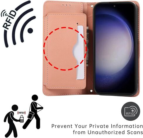 حافظة محفظة لهاتف سامسونج جالاكسي S23 بلس S23+ 5G مع حزام معصم وأشرطة كتف وحامل بطاقات قابل للطي 7+ فتحات بطاقة RFID غطاء هاتف لهاتف S23plus 23S + S 23 23+ SM-S916U 6.6 بوصة بني in Kuwait