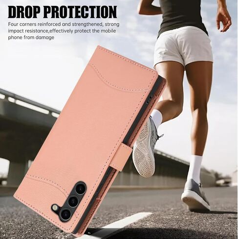 حافظة محفظة لهاتف سامسونج جالاكسي S23 بلس S23+ 5G مع حزام معصم وأشرطة كتف وحامل بطاقات قابل للطي 7+ فتحات بطاقة RFID غطاء هاتف لهاتف S23plus 23S + S 23 23+ SM-S916U 6.6 بوصة بني in Kuwait