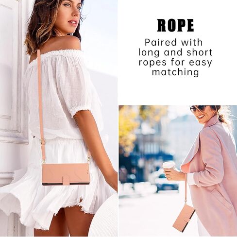 حافظة محفظة لهاتف سامسونج جالاكسي S23 بلس S23+ 5G مع حزام معصم وأشرطة كتف وحامل بطاقات قابل للطي 7+ فتحات بطاقة RFID غطاء هاتف لهاتف S23plus 23S + S 23 23+ SM-S916U 6.6 بوصة بني in Kuwait