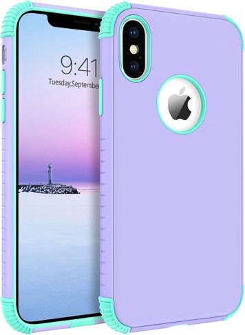 BENTOBEN for iPhone Xs Max Case, Phone Case iPhone Xs MAX, Heavy Duty 2 in 1 Full Rugged Shockproof Protection Hybrid Hard PC Bumper Drop Protective Girl Women Boy iPhone XsMax Cover,Dark Green/Black in Saudi Arabia