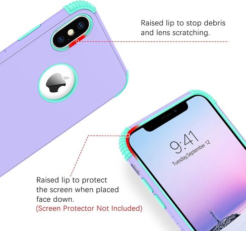 BENTOBEN for iPhone Xs Max Case, Phone Case iPhone Xs MAX, Heavy Duty 2 in 1 Full Rugged Shockproof Protection Hybrid Hard PC Bumper Drop Protective Girl Women Boy iPhone XsMax Cover,Dark Green/Black in Saudi Arabia