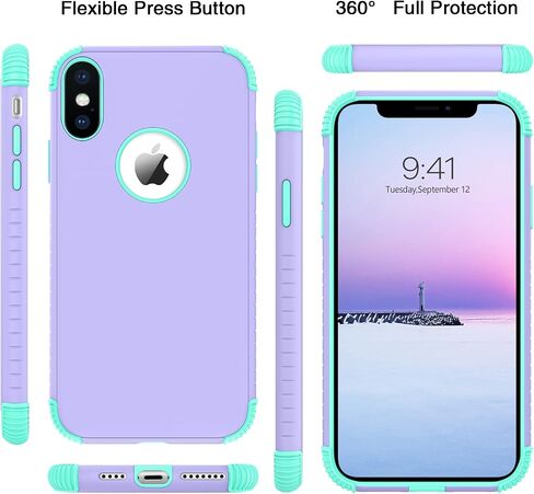 BENTOBEN for iPhone Xs Max Case, Phone Case iPhone Xs MAX, Heavy Duty 2 in 1 Full Rugged Shockproof Protection Hybrid Hard PC Bumper Drop Protective Girl Women Boy iPhone XsMax Cover,Dark Green/Black in Saudi Arabia