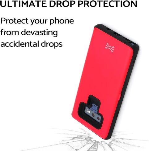 TORU CX PRO Case for Galaxy Note 9, with Card Holder | Slim Protective Cover with Hidden Credit Cards Wallet Flip Slot Compartment Kickstand | Include Mirror, Strap, USB Adapter - Black in Saudi Arabia