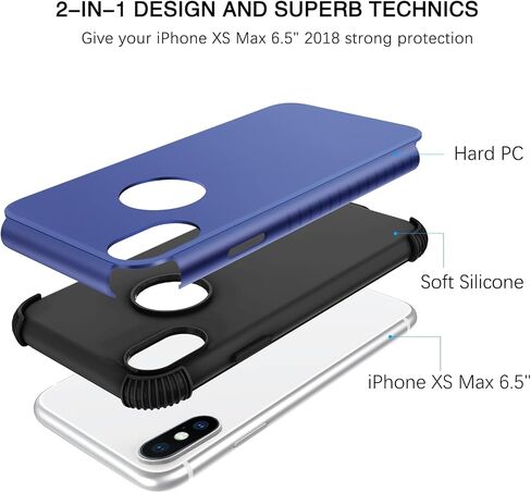 BENTOBEN for iPhone Xs Max Case, Phone Case iPhone Xs MAX, Heavy Duty 2 in 1 Full Rugged Shockproof Protection Hybrid Hard PC Bumper Drop Protective Girl Women Boy iPhone XsMax Cover,Dark Green/Black in Saudi Arabia
