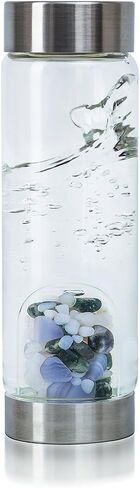 VitaJuwel ViA WELLNESS - Crystal Water Bottle with Amethyst, Rose Quartz & Clear Quartz in Kuwait