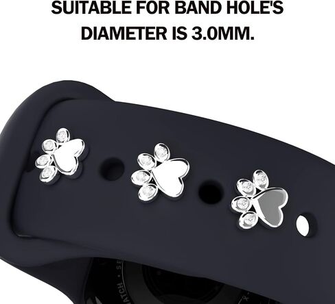 3Pcs Bling Decorative Charms Nails Studs Compatible with Apple Watch Silicone Bands, Stylish Smartwatch Jewelry Accessories for Universal Silicone Straps (No Band) in Saudi Arabia