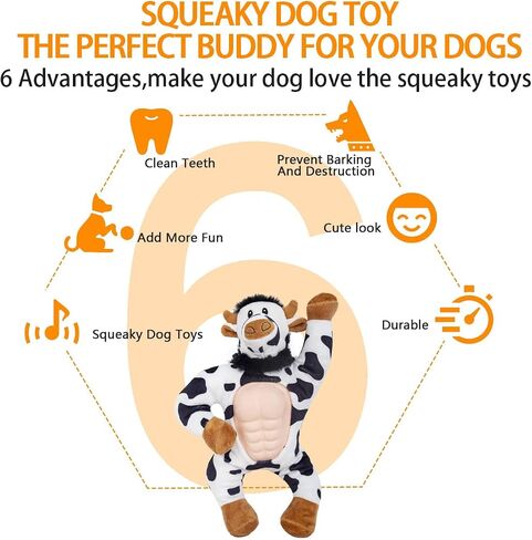 Squeaky Elastic Dog Toy for Boredom, Stuffed Animals Toy with Crinkle Paper, Tough Dog Chew Toy Tug-of-war Toy for Chewers, Interactive Puppy Toy for Small Medium Large Breed (Giraffe) in Saudi Arabia