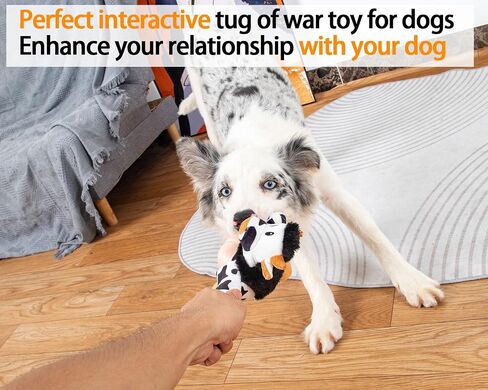 Squeaky Elastic Dog Toy for Boredom, Stuffed Animals Toy with Crinkle Paper, Tough Dog Chew Toy Tug-of-war Toy for Chewers, Interactive Puppy Toy for Small Medium Large Breed (Giraffe) in Saudi Arabia