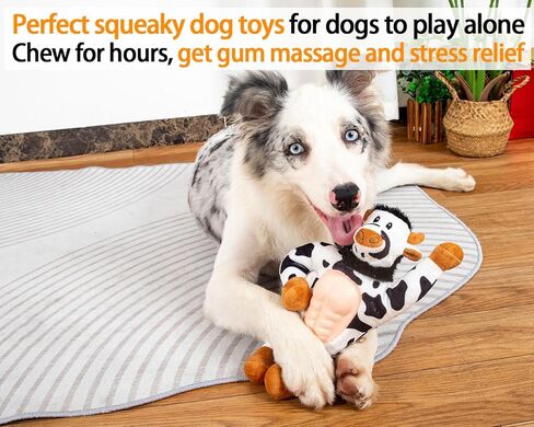Squeaky Elastic Dog Toy for Boredom, Stuffed Animals Toy with Crinkle Paper, Tough Dog Chew Toy Tug-of-war Toy for Chewers, Interactive Puppy Toy for Small Medium Large Breed (Giraffe) in Saudi Arabia
