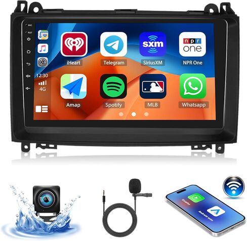 2+64G Android Car Stereo for Mercedes-Benz B160 B170 B180 B200 W169 W245 W639 W906 Vito Viano Sprinter 2008-2011 with Carplay Android Auto 9 inch Touchscreen FM RDS HiFi Bluetooth WiFi GPS in Saudi Arabia