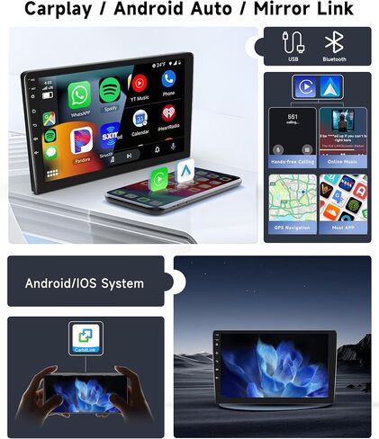 8 CORE 2G+64G Android 13 Car Radio for Toyota Hilux 2016 2017 2018 with Wireless Carplay/Android Auto, 10.1 Inch IPS Touch Screen Stereo, Bluetooth, GPS, WiFi, SWC, FM + HD Backup Camera in Saudi Arabia