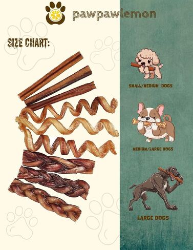 pawpawlemon Jumbo Organic Beef Pizzle Bully Stick Dog Chew (6 inch Pack of 3) | Jumbo Thickness for Large Dogs in Saudi Arabia