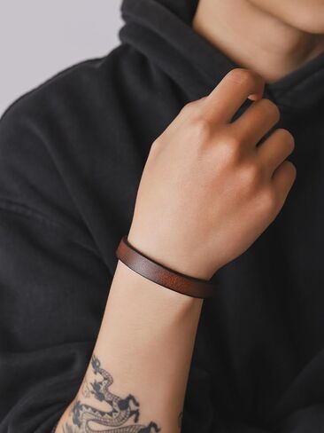 HAQUIL Rustic Leather Cuff Bracelet with Celtic Rose Plate | Antique Brass Finish, Vintage Style Clasp in Saudi Arabia
