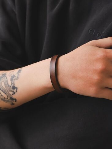 HAQUIL Rustic Leather Cuff Bracelet with Celtic Rose Plate | Antique Brass Finish, Vintage Style Clasp in Saudi Arabia