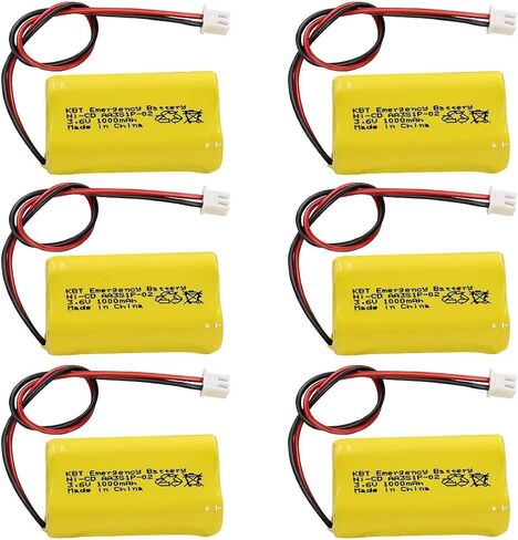 KBT 3.6V 1000mAh AA Size Battery,Ni-CD Battery with 2Pin JST PH 2.54 Connector,Replacement for Lithonia Unitech 0253799 ANIC1566 ELBB001 AA900MAH Emergency/Exit Light/Fire Exit Sign(6-Pack) in Kuwait