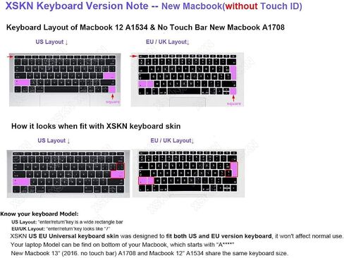 XSKN Final Cut Pro X Silicone Shortcut Keyboard Skins are Compatible with MacBook Pro 13" A1708 and MacBook 12" A1534 in Saudi Arabia