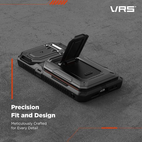 VRS DESIGN Origin Case for iPhone 14 Pro Max (2022), iPhone 13 Pro Max (2021), Wallet Card Holder Case [3 Cards] Rugged Semi-Automatic 3-Card Slot & Kickstand Case (Matte Black) in Saudi Arabia