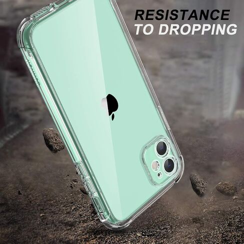 SURITCH Clear Case for iPhone 11 (Only) 6.1-inch, [Built-in Screen Protector] Full Body Protective Shockproof Rugged Bumper Phone Cover for iPhone 11 -(Clear) in Saudi Arabia