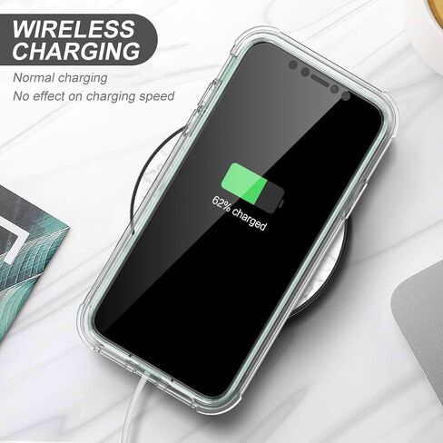 SURITCH Clear Case for iPhone 11 (Only) 6.1-inch, [Built-in Screen Protector] Full Body Protective Shockproof Rugged Bumper Phone Cover for iPhone 11 -(Clear) in Saudi Arabia