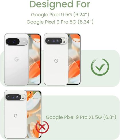 for Google 9/9 Pro Case+Tempered Glass Screen Protector, [Military Grade Protective] Slim Soft TPU & Hard PC,Girls Women Crystal Clear Flower Pattern Case Cover for Pixel 9/9 Pro-Purple in Saudi Arabia
