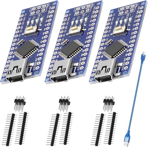 Nano V3.0 Board with Cable, AYWHP 1PCS Nano Board ATmega328P, CH340G Chip 5V 16M, Microcontroller Compatible with Arduino Nano (Mini USB Port) in Kuwait