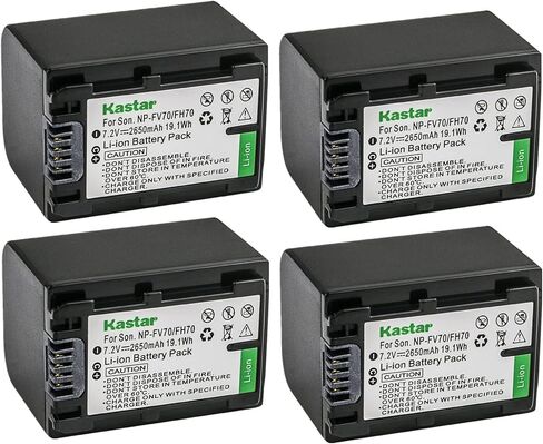 Kastar 3-Pack NP-FV70 Battery Replacement for Sony DCR-SR20, DCR-SR21, DCR-SR58, DCR-SR68, DCR-SR73, DCR-SR78, DCR-SR83, DCR-SR88, DCR-SX15, DCR-SX20, DCR-SX21, DCR-SX22, DCR-SX33, DCR-SX34 Camera in Saudi Arabia