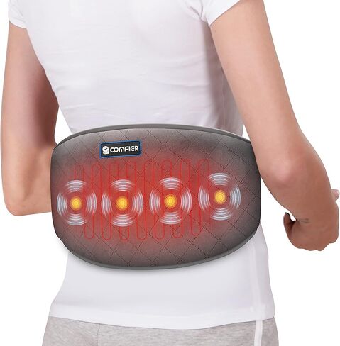 COMFIER Heating Pad with Massager, Lower Back Massager for Back Pain with 2 Heat Levels & 3 Massage Modes, Heated Waist Massage Belt for Abdominal, Lumbar,Fit for Women,Men in Kuwait