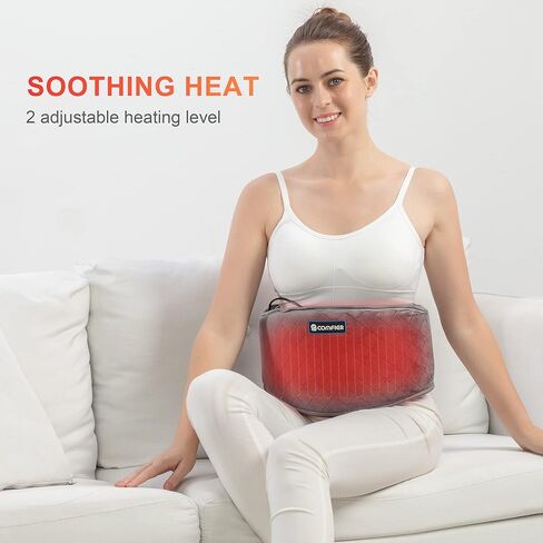 COMFIER Heating Pad with Massager, Lower Back Massager for Back Pain with 2 Heat Levels & 3 Massage Modes, Heated Waist Massage Belt for Abdominal, Lumbar,Fit for Women,Men in Kuwait
