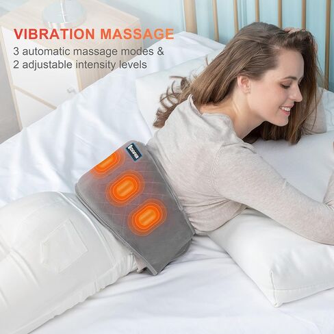 COMFIER Heating Pad with Massager, Lower Back Massager for Back Pain with 2 Heat Levels & 3 Massage Modes, Heated Waist Massage Belt for Abdominal, Lumbar,Fit for Women,Men in Kuwait