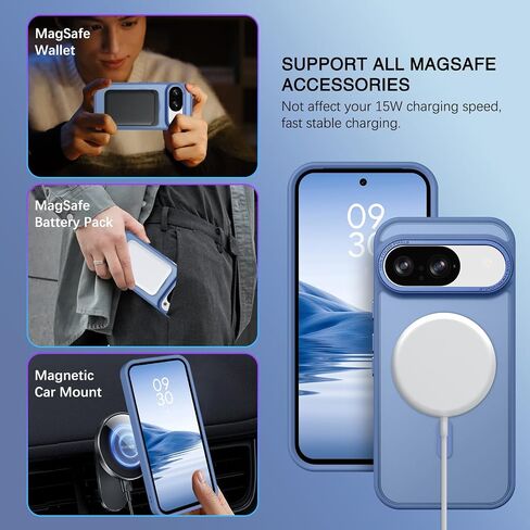 حافظة BENTOBEN لهاتف Google Pixel 9 [متوافقة مع Magsafe] حافظة بكسل مغناطيسية شفافة غير لامعة 9 حافظة رفيعة مقاومة للصدمات للنساء والرجال والفتيات والأولاد حافظات هاتف واقية لـ Google Pixel 9 6.3" 2024، أسود in Kuwait