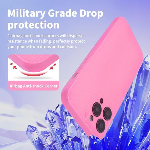 for iPhone 16 Pro Max Case Pink, for iPhone 16 Pro Max Case Glitter for Women Girls Girly Sparkly Bling Cute Neon Bright Color Slim Soft Phone Case Cover for iPhone 16 Pro Max, Pink in Saudi Arabia
