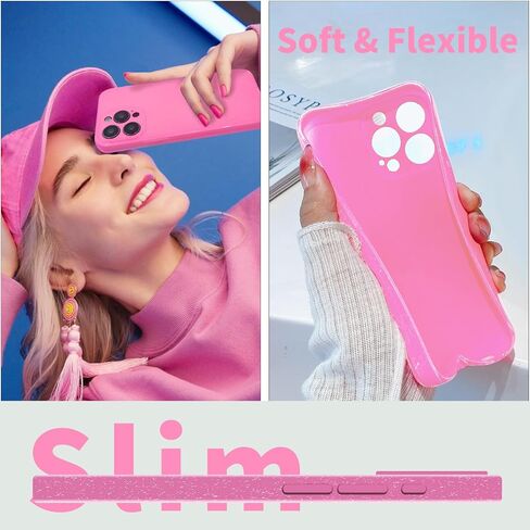 for iPhone 16 Pro Max Case Pink, for iPhone 16 Pro Max Case Glitter for Women Girls Girly Sparkly Bling Cute Neon Bright Color Slim Soft Phone Case Cover for iPhone 16 Pro Max, Pink in Saudi Arabia