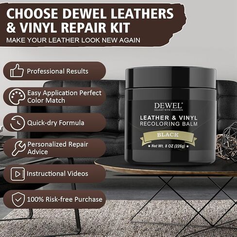 DEWEL Leather Recoloring Balm, Maroon Leather Color Restorer for Scratched and Faded, Leather Scratch Remover, Upgrade Leather Repair Kit for Restore Couches, Car Seats, Shoes, Boots in Kuwait