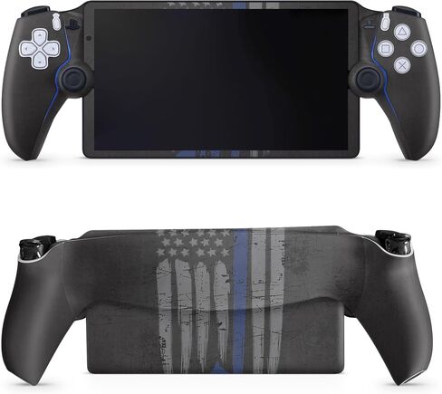Gaming Skin Compatible with PS5 Portal Remote Player - Thin Blue Line K9 - Premium 3M Vinyl Protective Wrap Decal Cover - Easy to Apply | Crafted in The USA by MightySkins in Saudi Arabia
