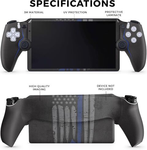 Gaming Skin Compatible with PS5 Portal Remote Player - Thin Blue Line K9 - Premium 3M Vinyl Protective Wrap Decal Cover - Easy to Apply | Crafted in The USA by MightySkins in Saudi Arabia