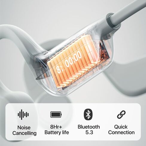 Beatry Bone Conduction Headphones, Open Ear Wireless Bluetooth Earbuds with Mic for Running Driving Work Kids, Noise Cancelling Soundrevv Earphones, Rubber Material Extended Wear, Black in Saudi Arabia