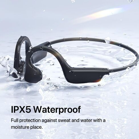 Beatry Bone Conduction Headphones, Open Ear Wireless Bluetooth Earbuds with Mic for Running Driving Work Kids, Noise Cancelling Soundrevv Earphones, Rubber Material Extended Wear, Black in Saudi Arabia