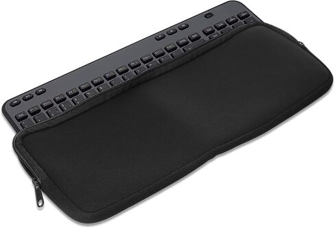 حافظة kwmobile من النيوبرين متوافقة مع Logitech K360 - حافظة للوحة المفاتيح وغطاء سفر ناعم - أسود in Kuwait