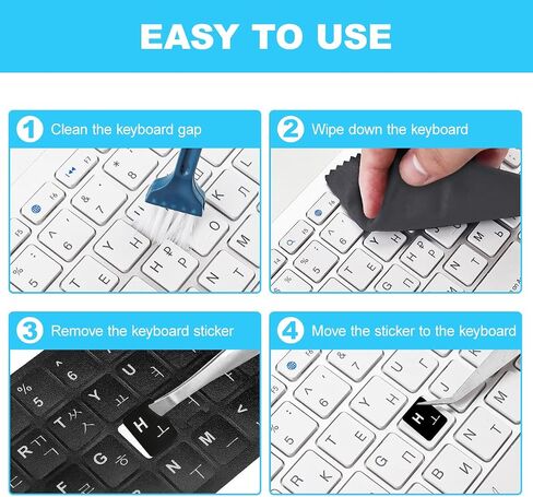 Korean Keyboard Stickers, 3PCS Pack Universal Black Sticker in Korean, Computer Keyboard Stickers for Faster Keyboard Identification, Good Stickiness Sticker in Saudi Arabia