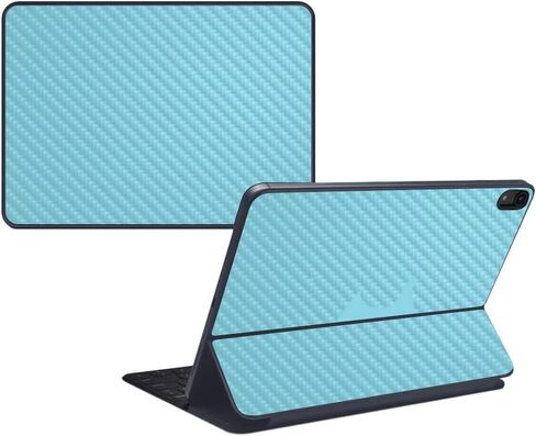 MightySkins Carbon Fiber Skin for Apple iPad Pro Smart Keyboard 11" (2018) - Solid Seafoam - Protective, Durable Textured Carbon Fiber Finish - Easy to Apply, Remove - Made in The USA in Saudi Arabia